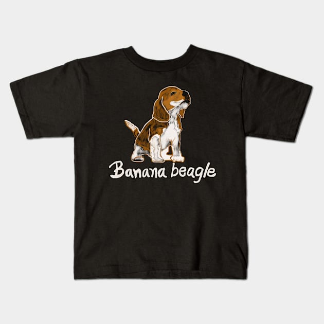 banana beagle Kids T-Shirt by oakradet